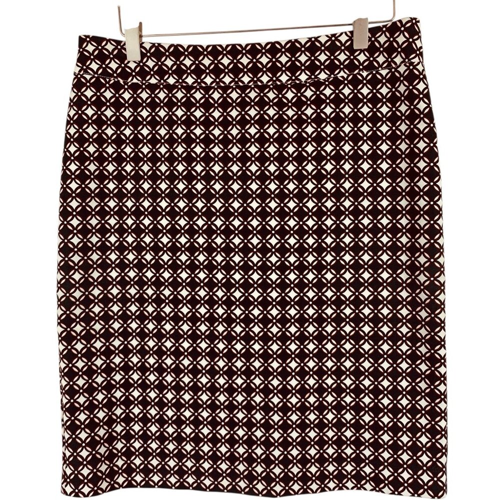 JESSICA Geometric Brown /beige Mini straight pencil Skirt Size 8 lined